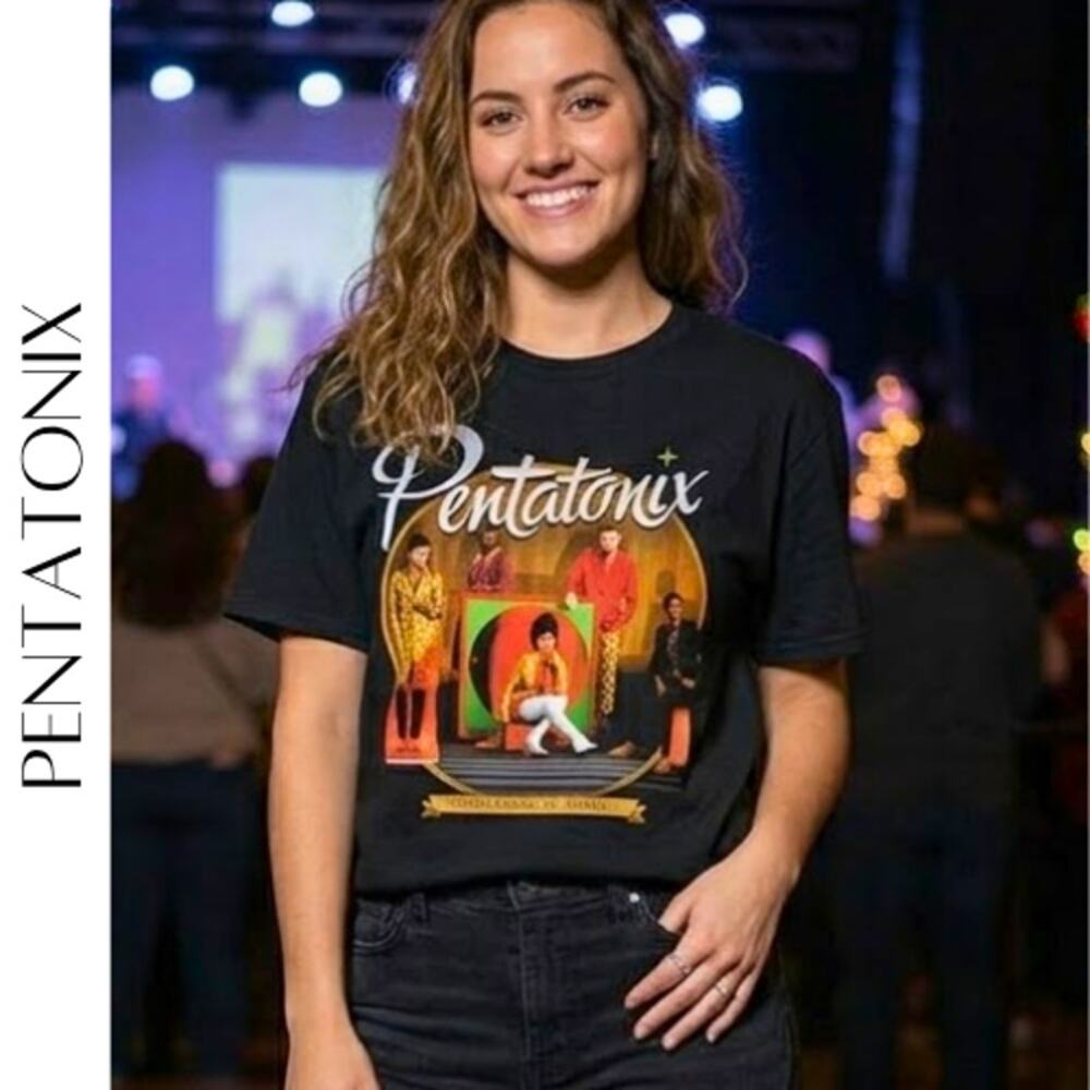 PENTATONIX 2018 Tour Graphic Tee Black M | “Christmas Is Here” Band Shirt